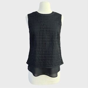 J. Crew Size Small Size 2 Corporate Goth Mesh‎ Sleeveless Top Cyber Goth